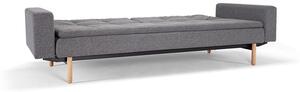Kauč DUBLEXO SOFA BED s rukonaslonima i s svjeto drvenim nogicama-Tamno siva