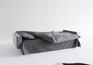 Kauč DUBLEXO SOFA BED s rukonaslonima i s svjeto drvenim nogicama-Tamno siva