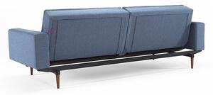 Kauč DUBLEXO SOFA BED s rukonaslonima i s tamno stileto drvenim nogicama-Svetlo siva