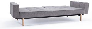 Kauč SPLITBACK SOFA BED s rukonaslonima i s svjetlo drvenim nogicama-Tamno siva