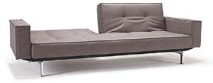 Kauč SPLITBACK SOFA BED s rukonaslonima i s kromiranim nogicama-Tamno siva