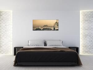 Slika - Grad pod maglom (120x50 cm)