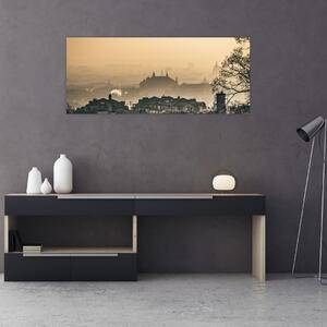 Slika - Grad pod maglom (120x50 cm)