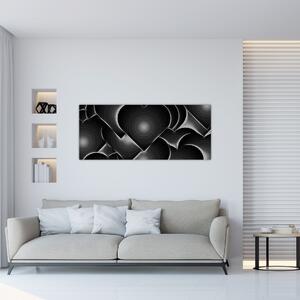 Slika crno-bijelih srca (120x50 cm)