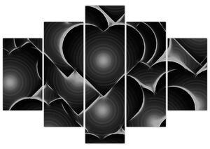 Slika crno-bijelih srca (150x105 cm)