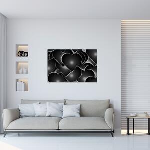 Slika crno-bijelih srca (90x60 cm)