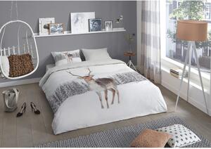 Bijela posteljina od flanela za jedan krevet 140x200 cm - Good Morning