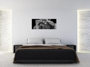 Slika ruže - crno-bijela (120x50 cm)