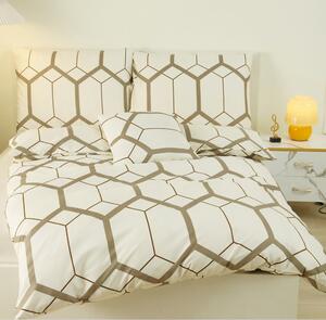 Krem 6-dijelna posteljina za krevet za jednu osobu od mikrosatena 140x200 cm Carter – My House