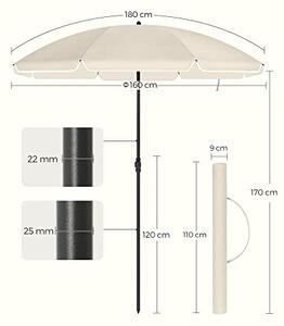 Suncobran 160 cm, zaštita od sunca UPF 50+, nagib 30°, bez postolja, bež