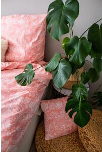 Roza pamučna posteljina za krevet za jednu osobu 140x200 cm LP Dita Pink Blossom - Cotton House