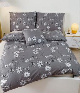 Siva 6-dijelna posteljina za krevet za jednu osobu od mikrosatena 140x200 cm Berta – My House
