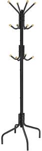 Stalak za odjeću, metalni s 12 kuka, 55 x 55 x 180 cm, crni