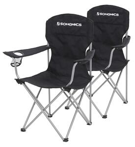 Kamp stolice NOMAD, set 2 kom, crna SongmicsHome