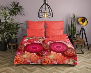 Crvena posteljina za krevet za jednu osobu od pamučnog satena 140x200 cm - HIP
