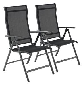 Vrtne stolice RIVIERA, set 2 kom, crna SongmicsHome