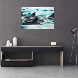 Slika - Dupini u oceanu (90x60 cm)