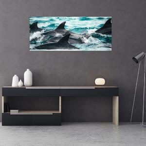 Slika - Dupini u oceanu (120x50 cm)