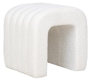 Bijeli tabure od bouclé tkanine Colma – House Nordic