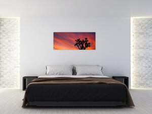 Slika zalaska sunca nad siluetom stabla (120x50 cm)