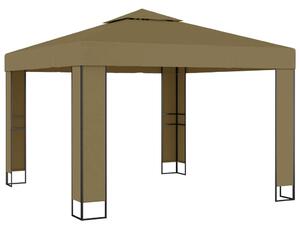 VidaXL Sjenica s dvostrukim krovom 3 x 3 x 2,7 m smeđe-siva 180 g/m²