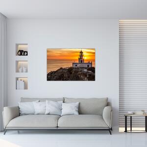 Slika svjetionika pri zalasku sunca (90x60 cm)