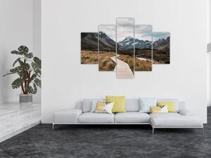 Slika - Šetnica u dolini planine Mt. Cook (150x105 cm)