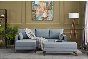 Atelier Del Sofa Kutna garnitura na razvlačenje BELLA SOFT,lijeva, plava, Bella Soft Mini Köşe Left - Blue