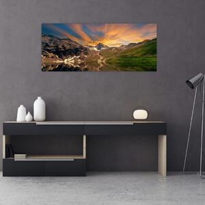 Slika - Odsjaj u planinskom jezeru (120x50 cm)