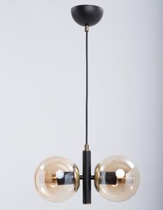 Oker žuta/crna viseća svjetiljka sa staklenim sjenilom Monera – Squid Lighting
