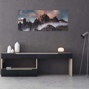 Slika - Talijanski Dolomiti skriveni u magli (120x50 cm)