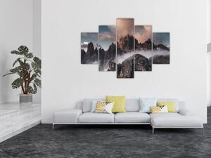 Slika - Talijanski Dolomiti skriveni u magli (150x105 cm)