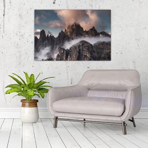 Slika - Talijanski Dolomiti skriveni u magli (90x60 cm)