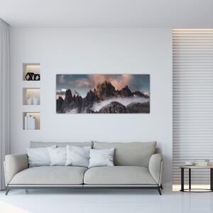 Slika - Talijanski Dolomiti skriveni u magli (120x50 cm)