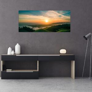 Slika izlaska sunca nad morem (120x50 cm)