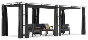 Barbados terasa pergola 3x6 m sa Garden Point zavjesama bijelo-antracit