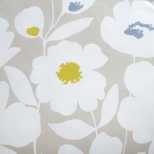 Bijelo-bež podesiva posteljina za bračni krevet 230x220 cm Craft Floral - Catherine Lansfield
