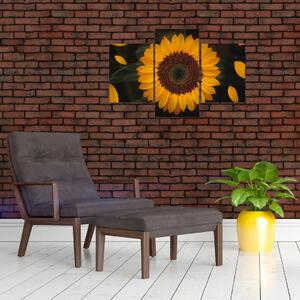Slika - Suncokreti i latice cvijeta (90x60 cm)