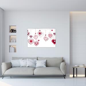 Slika naslikanih srca (90x60 cm)