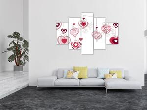 Slika naslikanih srca (150x105 cm)