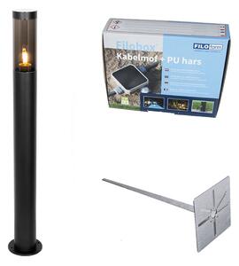 Moderna vanjska stupasta svjetiljka crna 80 cm IP44 - Rox