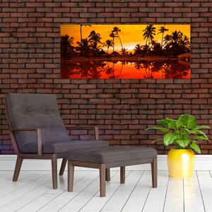 Slika - Zalazak sunca nad resortom (120x50 cm)