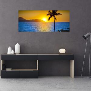 Slika - Zalazak sunca nad morem (120x50 cm)