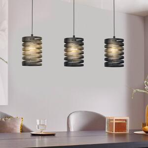 Viseća lampa Cremella, dužina 94 cm, crna, 3 žarulje, čelik