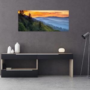 Slika - Crveni oblaci u planinama (120x50 cm)