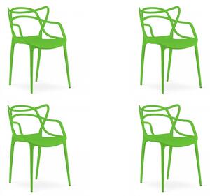 Set 4 plastične stolice KATO, zelene