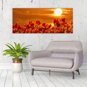 Slika cvatućeg polja s tulipanima (120x50 cm)