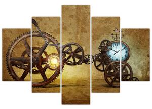 Slika povijesnih satnih mehanizama (150x105 cm)
