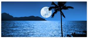 Slika - Mjesec iznad morske površine (120x50 cm)