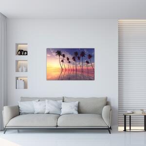Slika palmi uzdignutih iznad vodene površine (90x60 cm)
